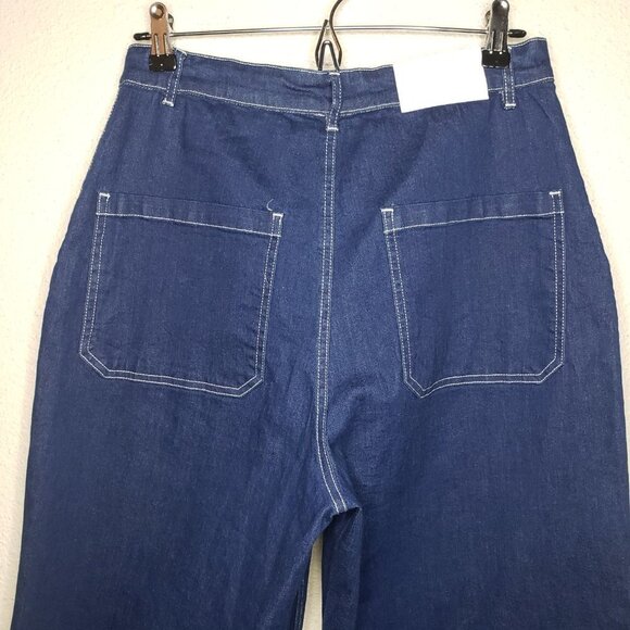 By DYLN Women's Cargo Style Dark Wash "Cooper" Wide-Leg Jeans Sz M (1135) - Picture 5 of 8